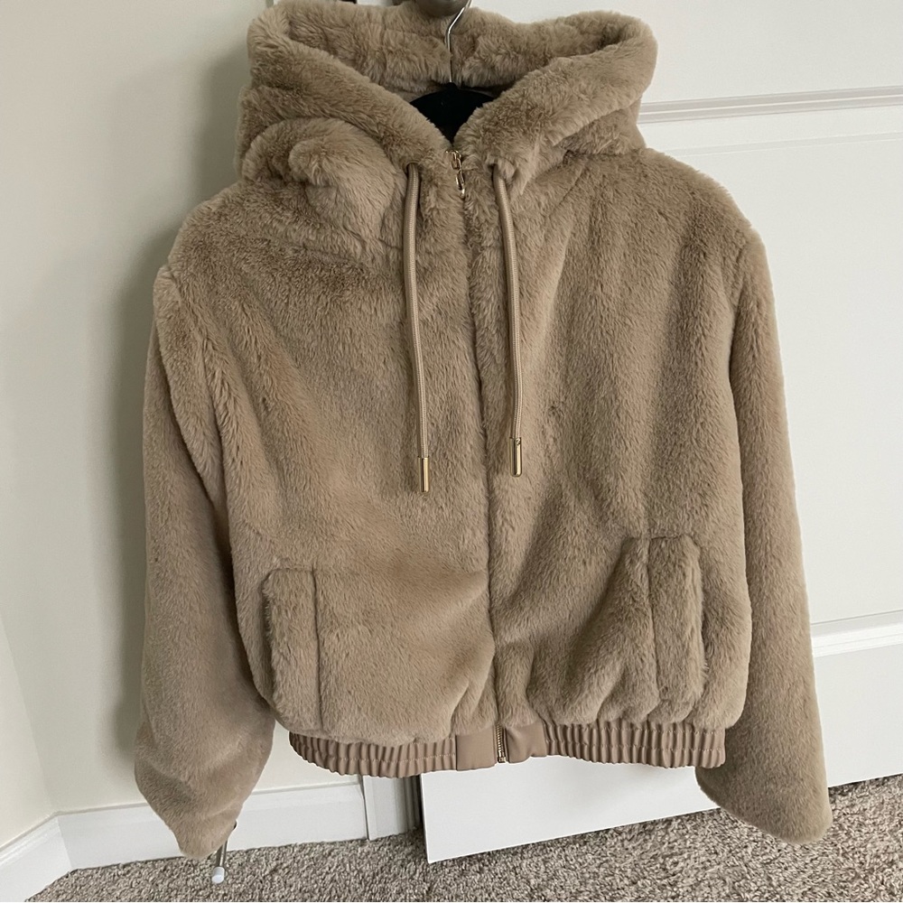 Zara Faux Fur Hooded Jacket